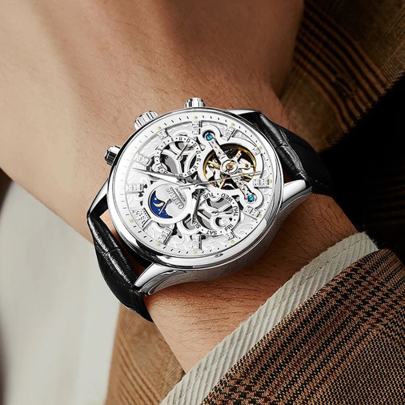 Mechanische Automatik-Uhr mit Lederarmband™ - Olsen & Olsen