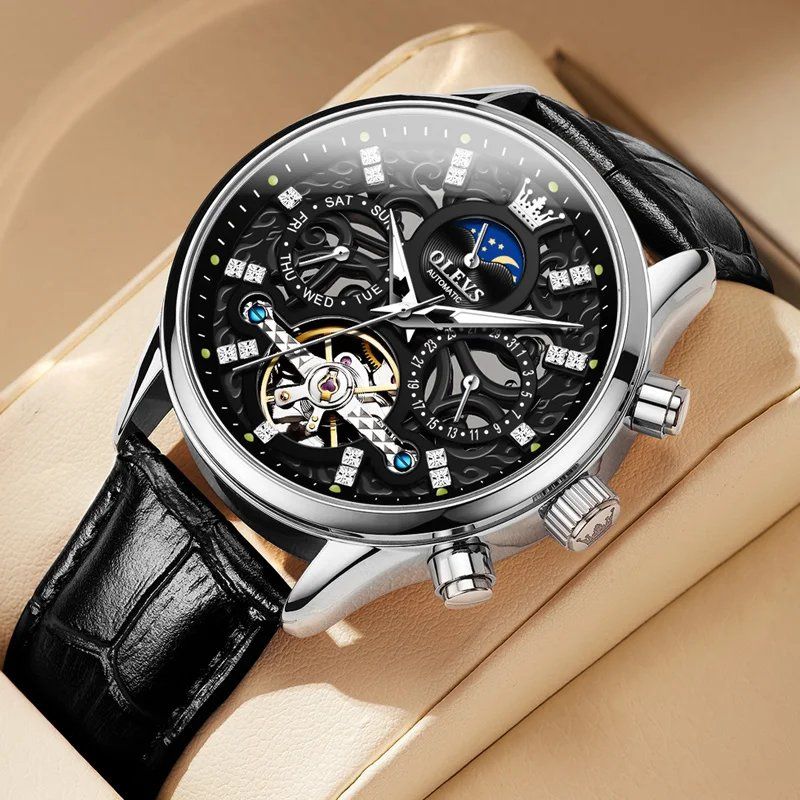 Mechanische Automatik-Uhr mit Lederarmband™ - Olsen & Olsen
