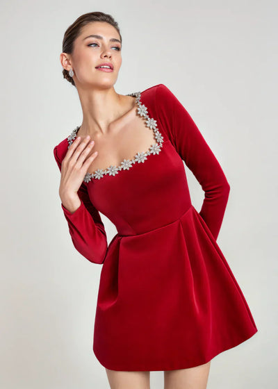 Willow™ | Samt Mini Kleid