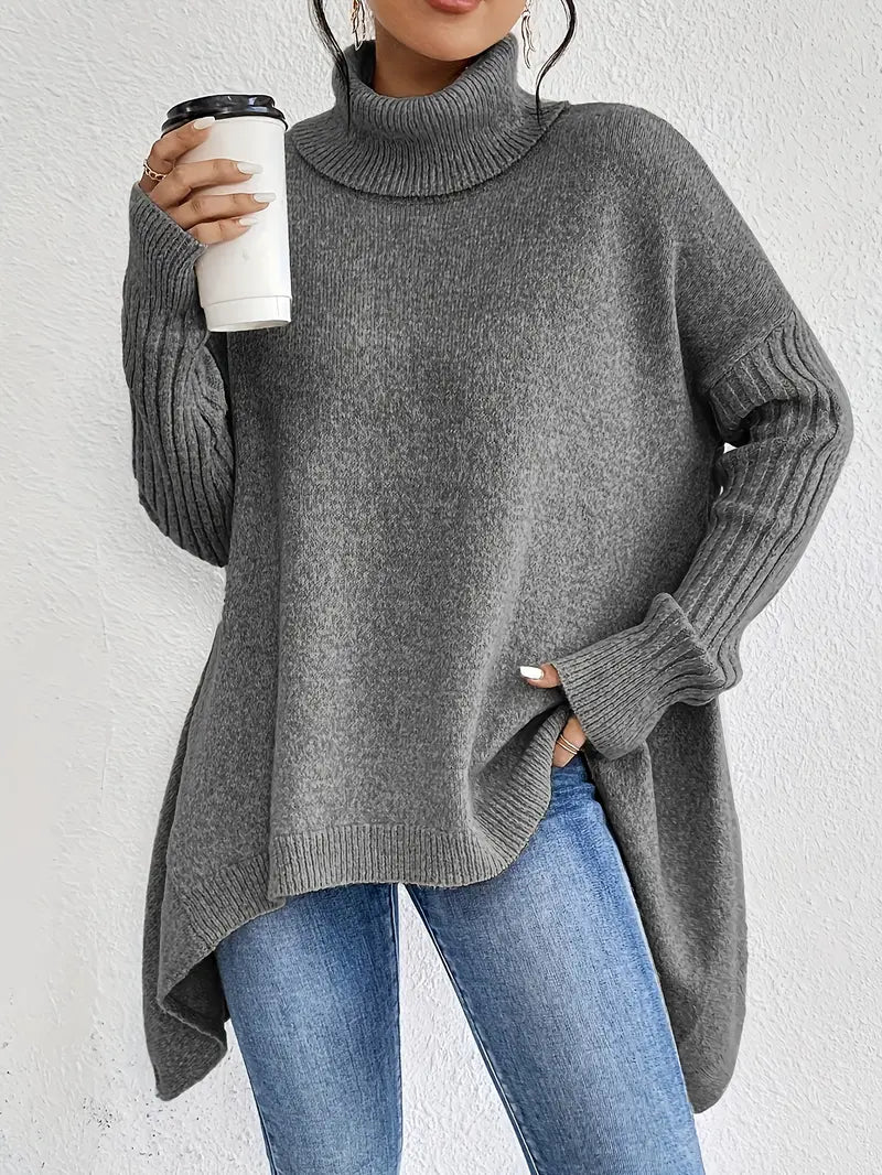 Laora - Lässiger Pullover mit Hohem Kragen