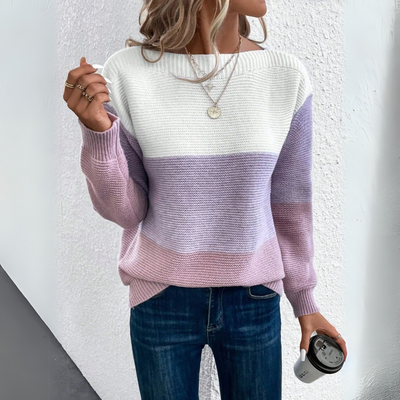 Clara™ Pullover - Stilvolles Dreifarbendesign für den Komfort der Frauen