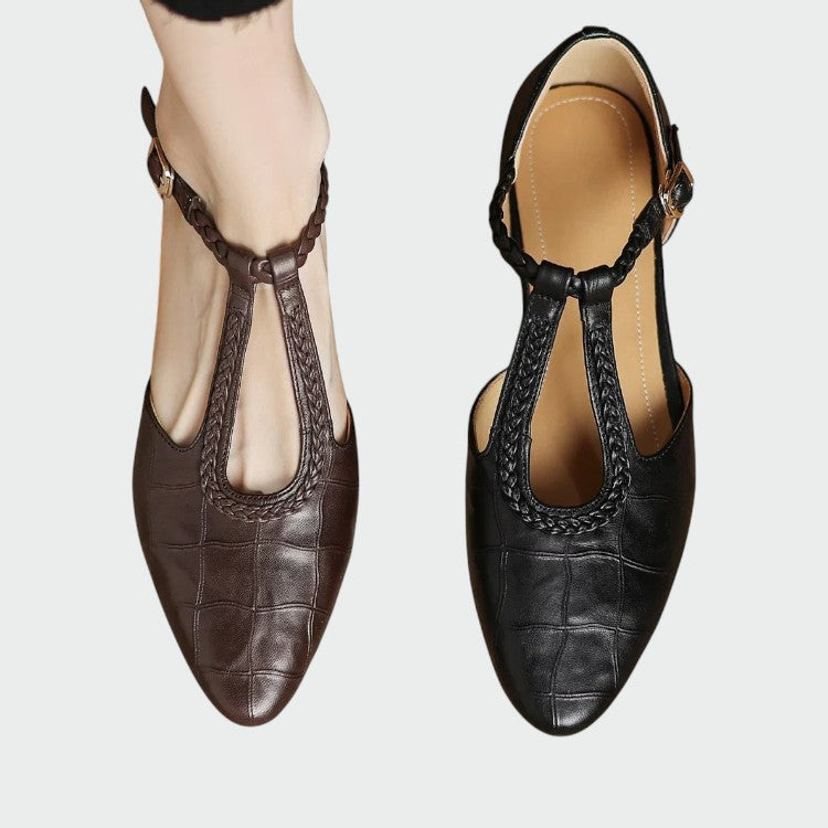 Olivia - Spitz T-Bar Mary Jane Schuhe