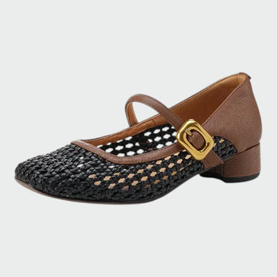 Olivia - Gewebte Schnallen-Mary Jane Schuhe