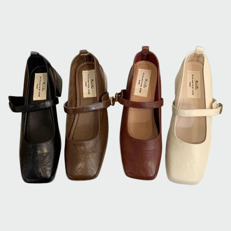 Olivia – Mary Jane Schuhe mit quadratischer Spitze und hohen Absätzen
