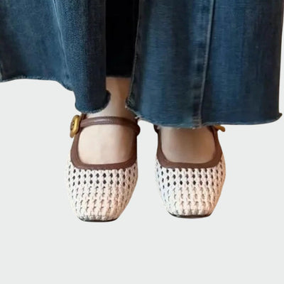 Olivia - Gewebte Schnallen-Mary Jane Schuhe