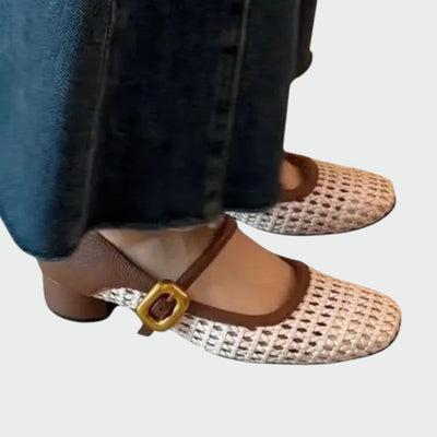 Olivia - Gewebte Schnallen-Mary Jane Schuhe