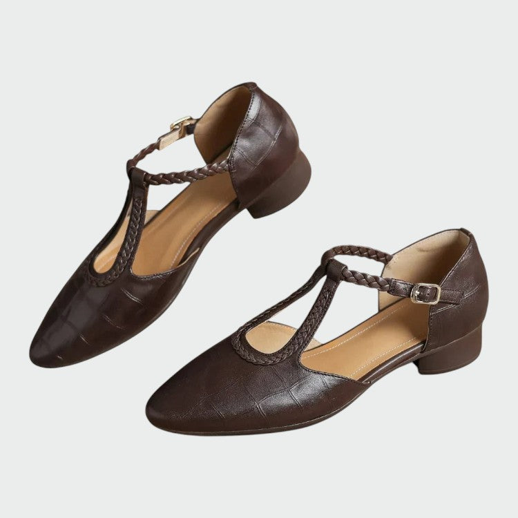 Olivia - Spitz T-Bar Mary Jane Schuhe
