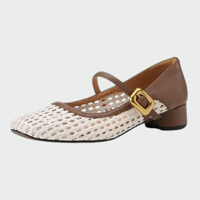 Olivia - Gewebte Schnallen-Mary Jane Schuhe