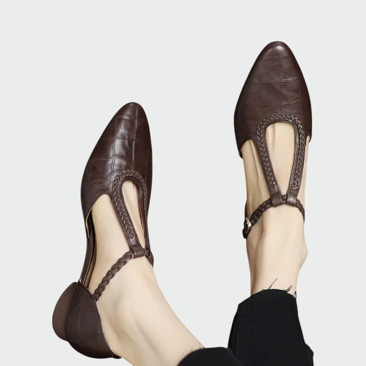 Olivia - Spitz T-Bar Mary Jane Schuhe