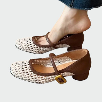 Olivia - Gewebte Schnallen-Mary Jane Schuhe