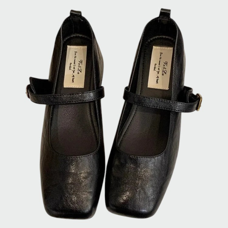 Olivia – Mary Jane Schuhe mit quadratischer Spitze und hohen Absätzen