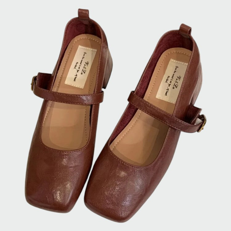 Olivia – Mary Jane Schuhe mit quadratischer Spitze und hohen Absätzen