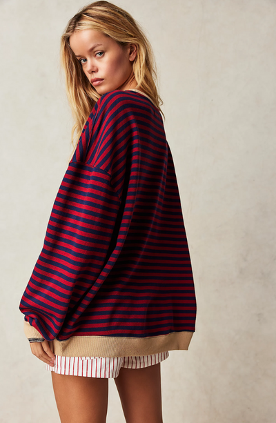 Manie - Gestreifter Oversized-Pullover