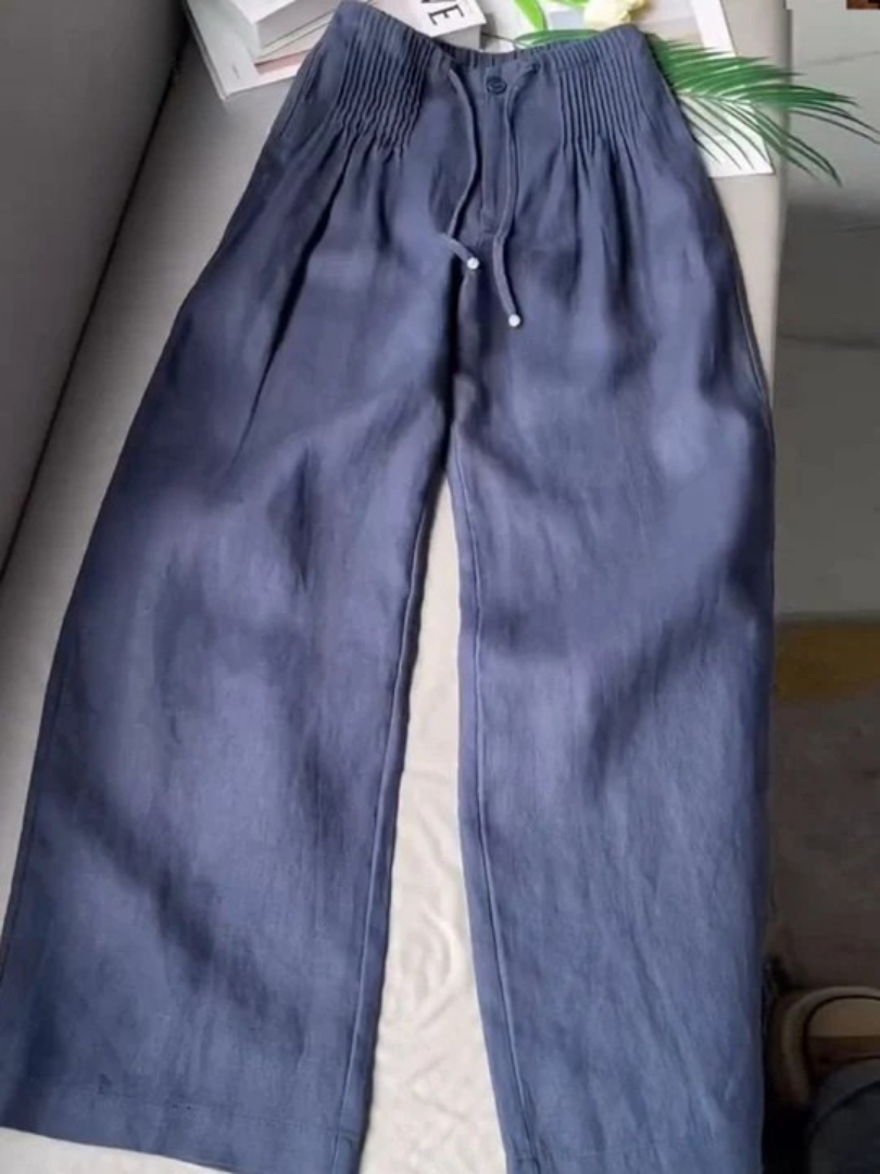 Camille | Weit geschnittene Hose aus Baumwoll-Leinen-Mix