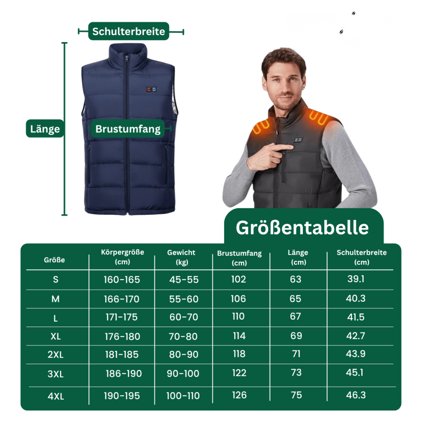 Beheizte Weste mit 9 Wärmezonen – Bleib warm bei jedem Abenteuer!