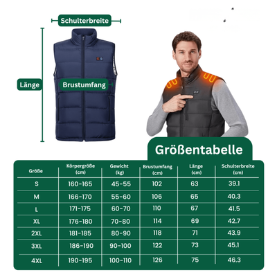 Beheizte Weste mit 9 Wärmezonen – Bleib warm bei jedem Abenteuer!