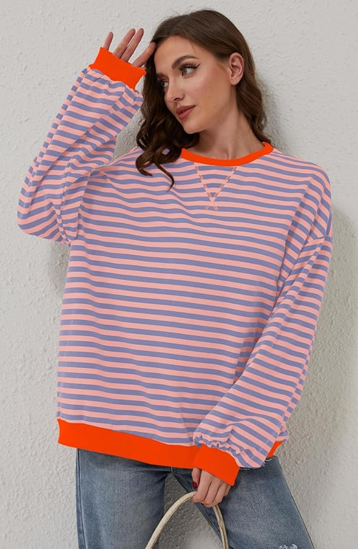 Manie - Gestreifter Oversized-Pullover