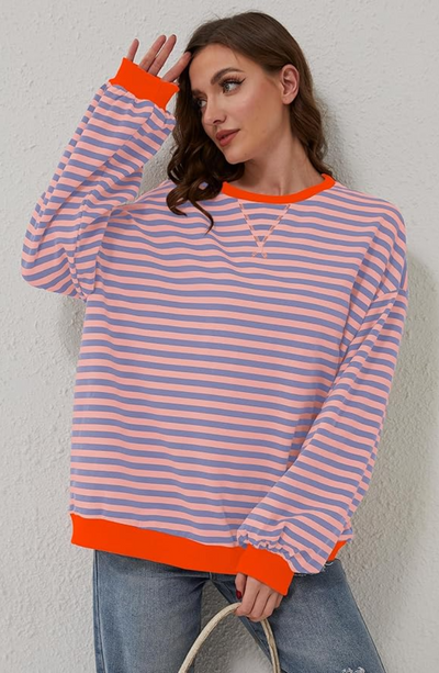 Manie - Gestreifter Oversized-Pullover