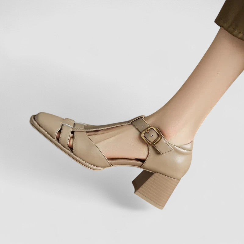 Scarlett – Orthopädische T-Strap Blockabsätze