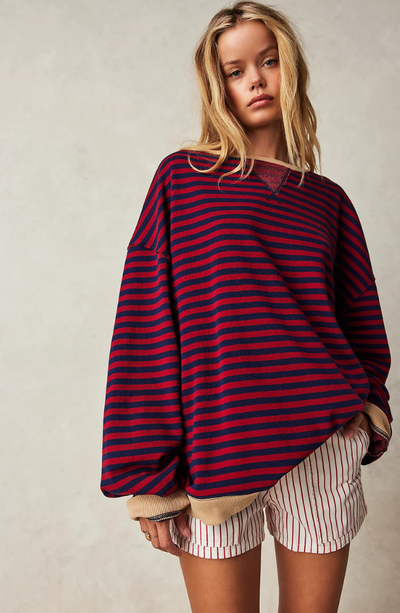 Manie - Gestreifter Oversized-Pullover