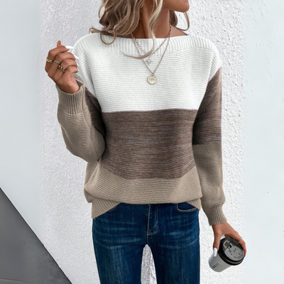 Clara™ Pullover - Stilvolles Dreifarbendesign für den Komfort der Frauen