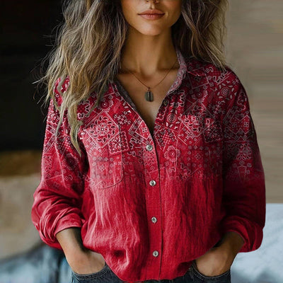 MONICA™ - VINTAGE BEDRUCKTE FRÜHLINGSBLUSE