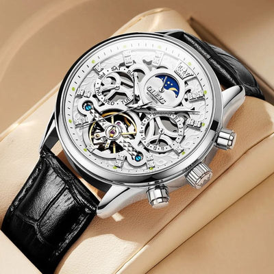 Mechanische Automatik-Uhr mit Lederarmband™ - Olsen & Olsen