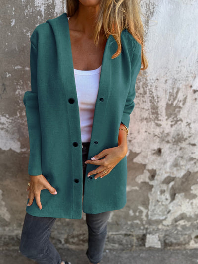 Jacqueline | Lässige Hoodie-Jacke mit Knöpfen