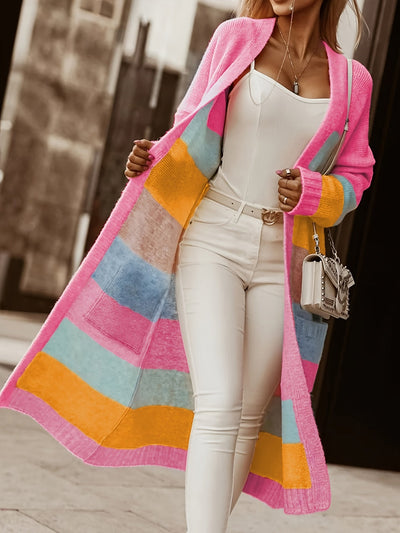 Alros - Pastellgestreifter Strickcardigan