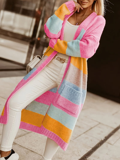 Alros - Pastellgestreifter Strickcardigan