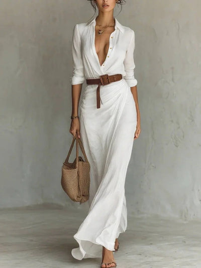 Lisa | Wickel-Maxikleid mit Reverskragen