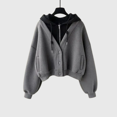 Eala - Koreanisches Vintage-Zwei-Teile-Hoodie- und Jeans-Set