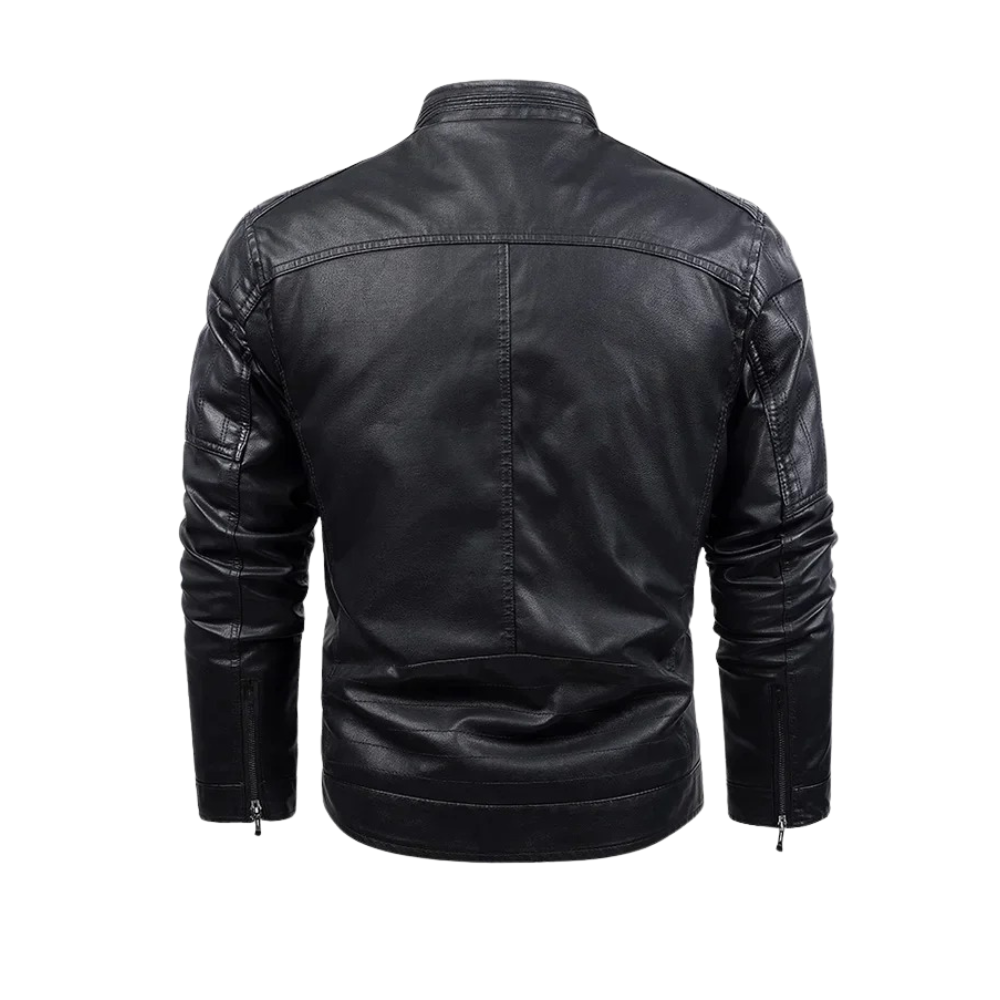 Retro Fleecegefütterte Lederjacke