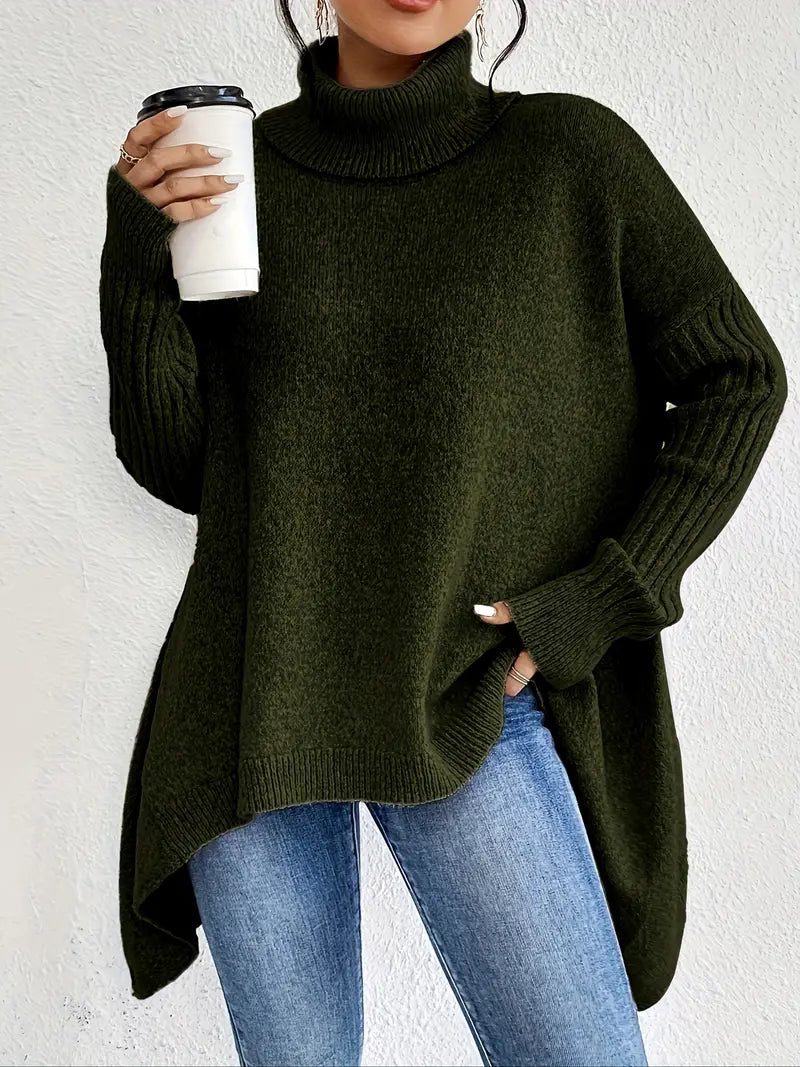 Laora - Lässiger Pullover mit Hohem Kragen