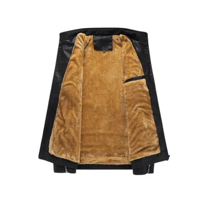 Retro Fleecegefütterte Lederjacke