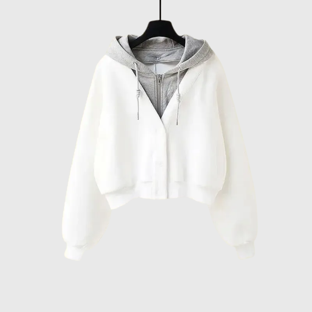 Eala - Koreanisches Vintage-Zwei-Teile-Hoodie- und Jeans-Set