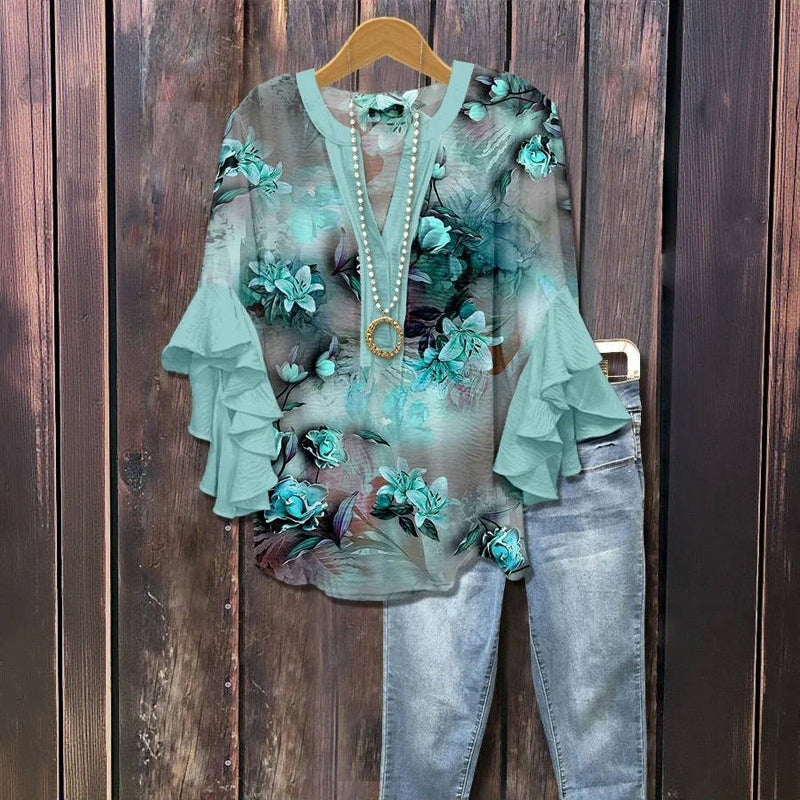 Peyton™ - VINTAGE BLUMENDRUCKBLUSE MIT ELEGANTEM DESIGN