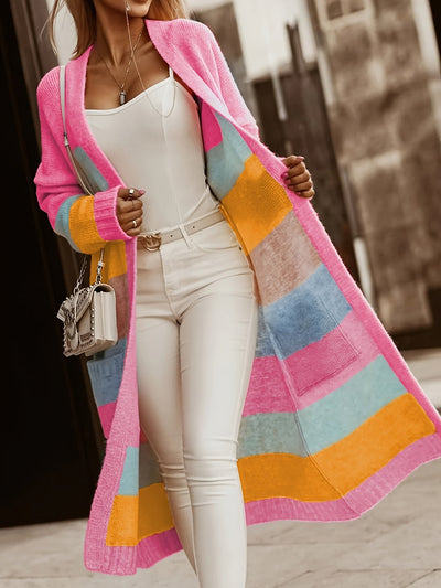 Alros - Pastellgestreifter Strickcardigan