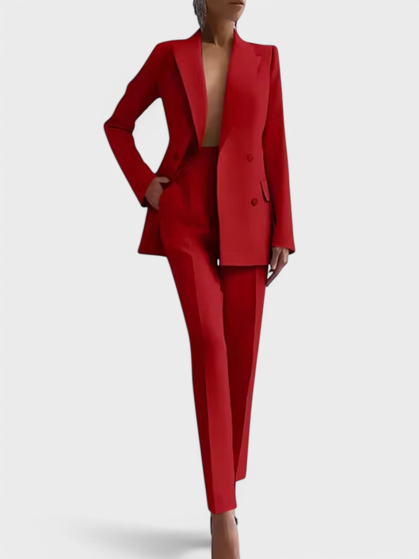 Sina® | Blazer- und Plissee-Hosen-Set