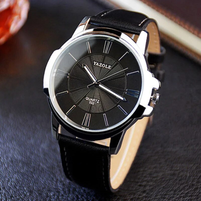 Luxuriöse Blaue Glas Leder Uhr™ - Olsen & Olsen