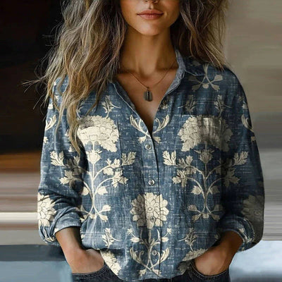 MONICA™ - VINTAGE BEDRUCKTE FRÜHLINGSBLUSE