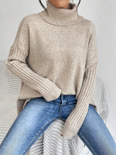 Laora - Lässiger Pullover mit Hohem Kragen