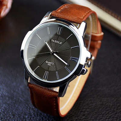 Luxuriöse Blaue Glas Leder Uhr™ - Olsen & Olsen