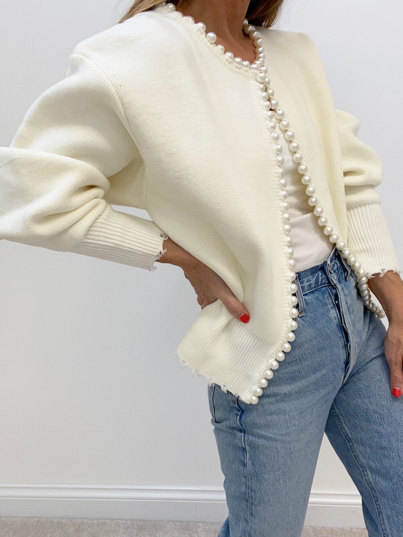 Olivia - Schicker Perlen-Cardigan
