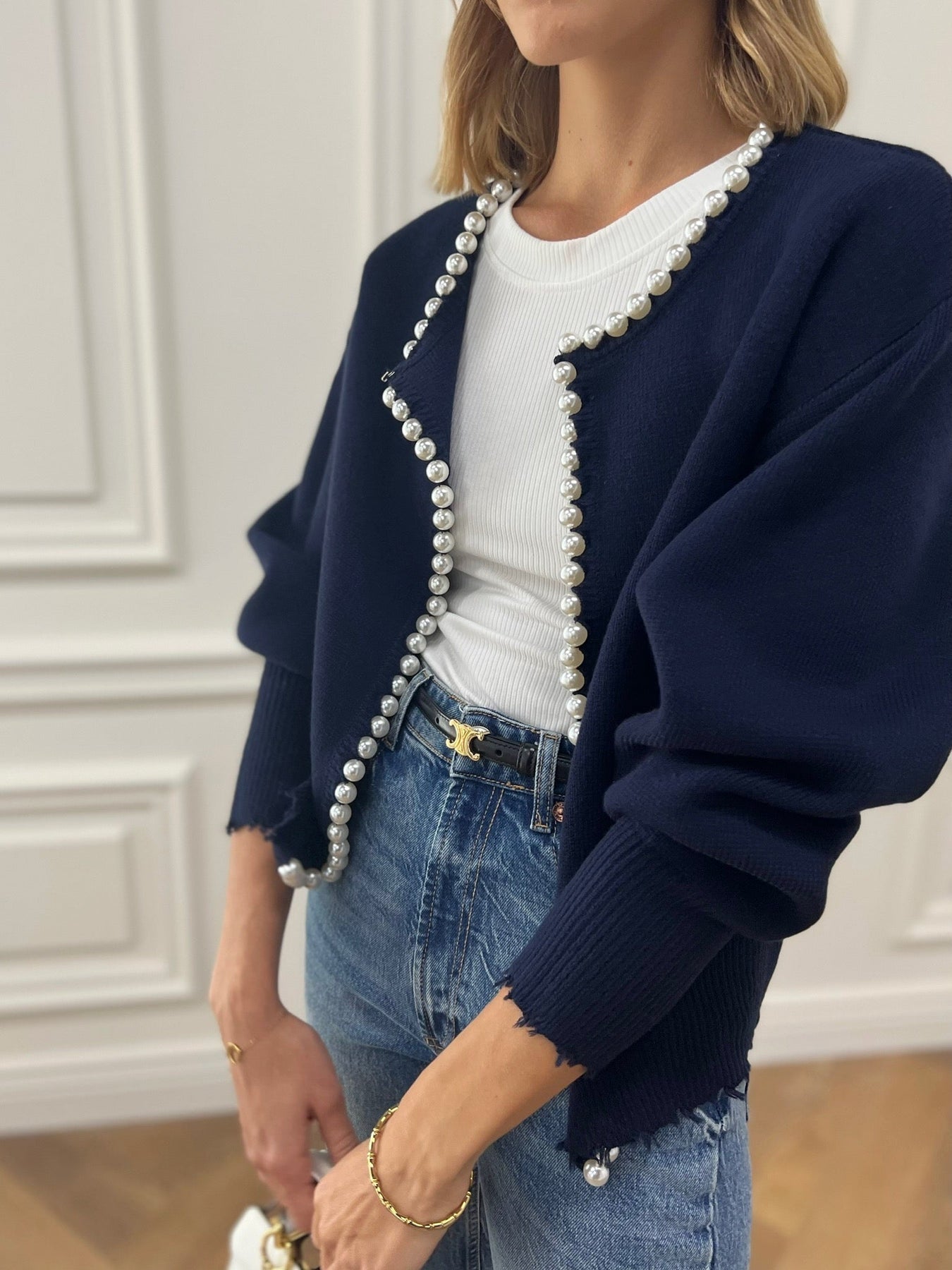 Olivia - Schicker Perlen-Cardigan