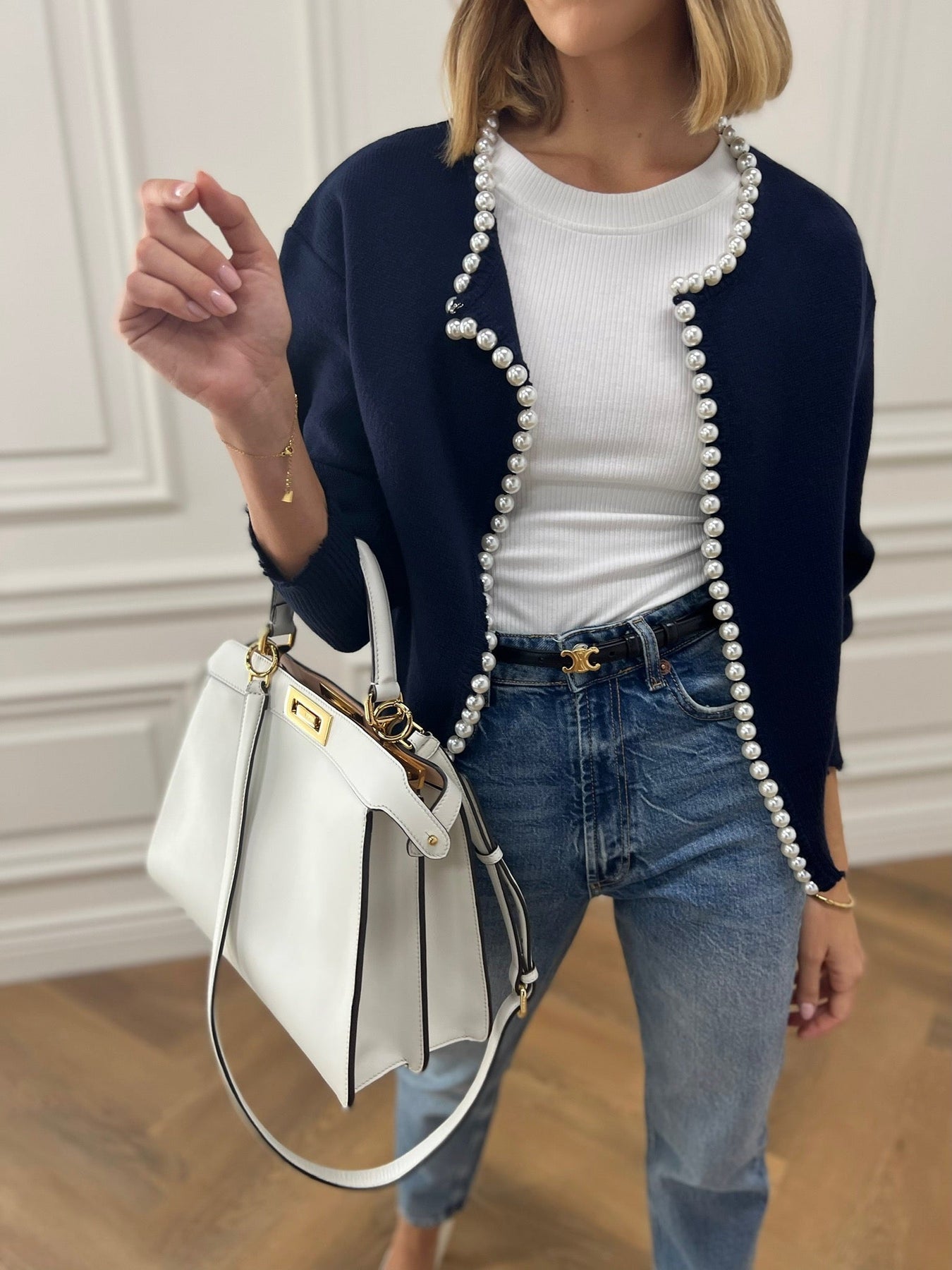 Olivia - Schicker Perlen-Cardigan
