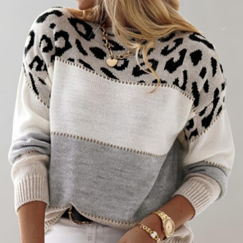Diane | Leo-Accent Strickpullover