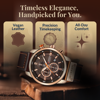 Elegante Quarzuhr mit Lederarmband™ von Olsen & Olsen