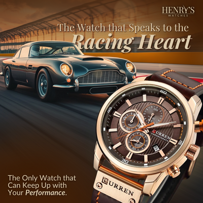 Elegante Quarzuhr mit Lederarmband™ von Olsen & Olsen