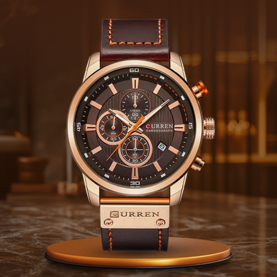 Elegante Quarzuhr mit Lederarmband™ von Olsen & Olsen